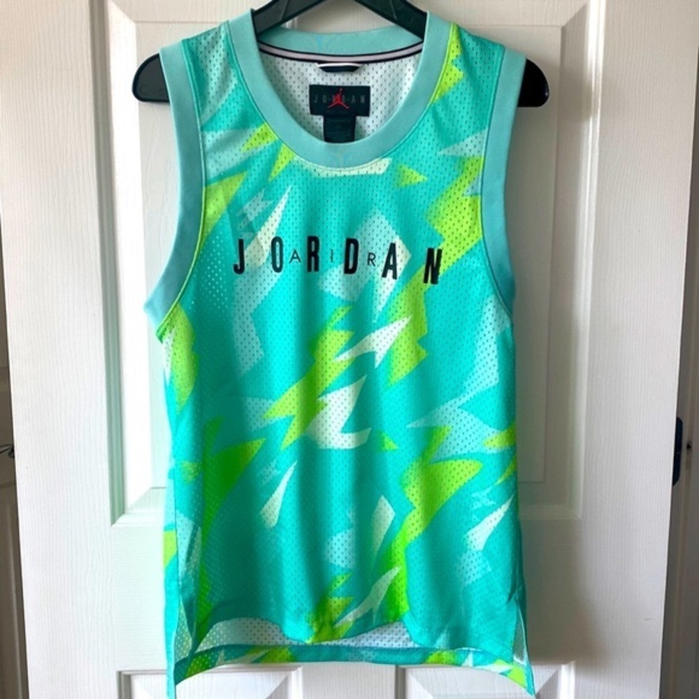 Air Jordan Green Sunset Pulse Jumpman Jersey Size Small